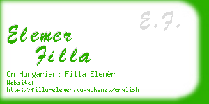 elemer filla business card